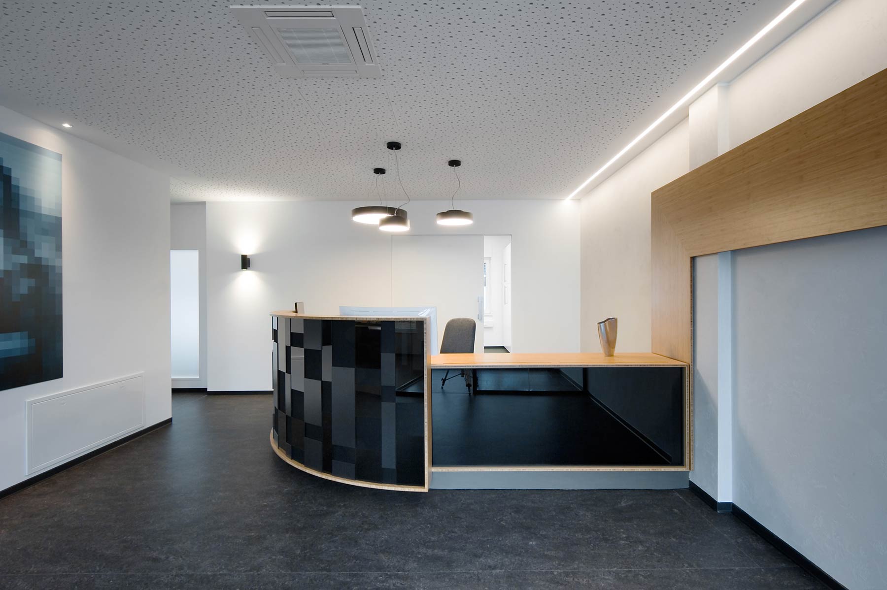 Neubau Zahnarztpraxis Witten Empfang Counter