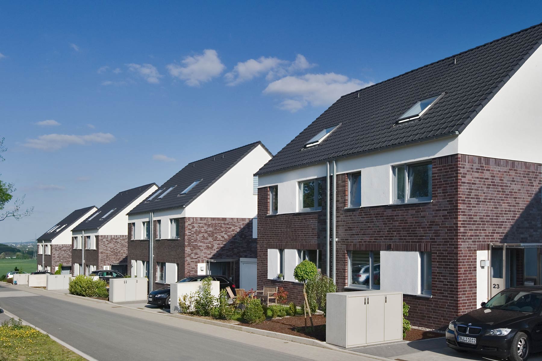 Neubau 30 Doppelhaushälften Witten Fassaden