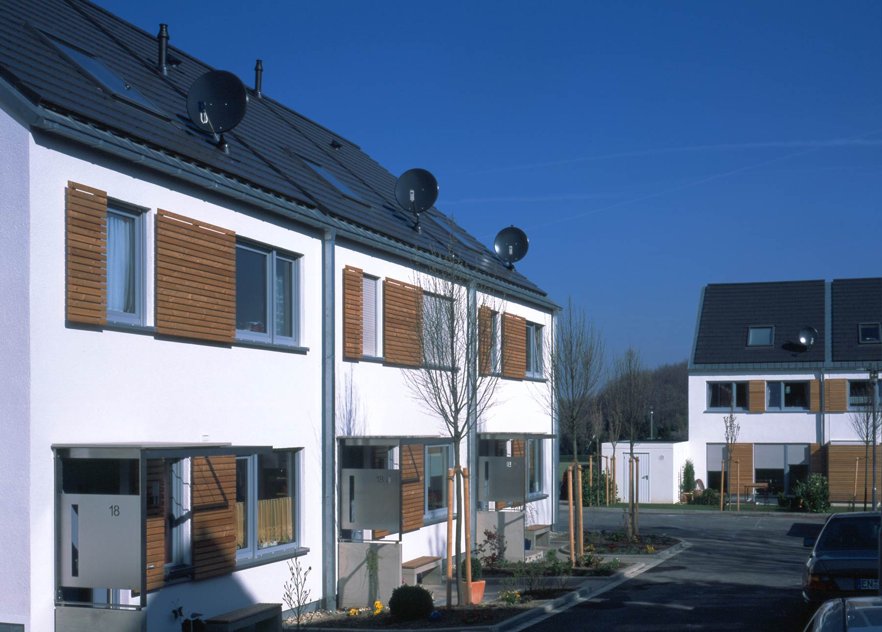 Wohnsiedlung 25 Einfamilienhäuser Witten Straßenansicht