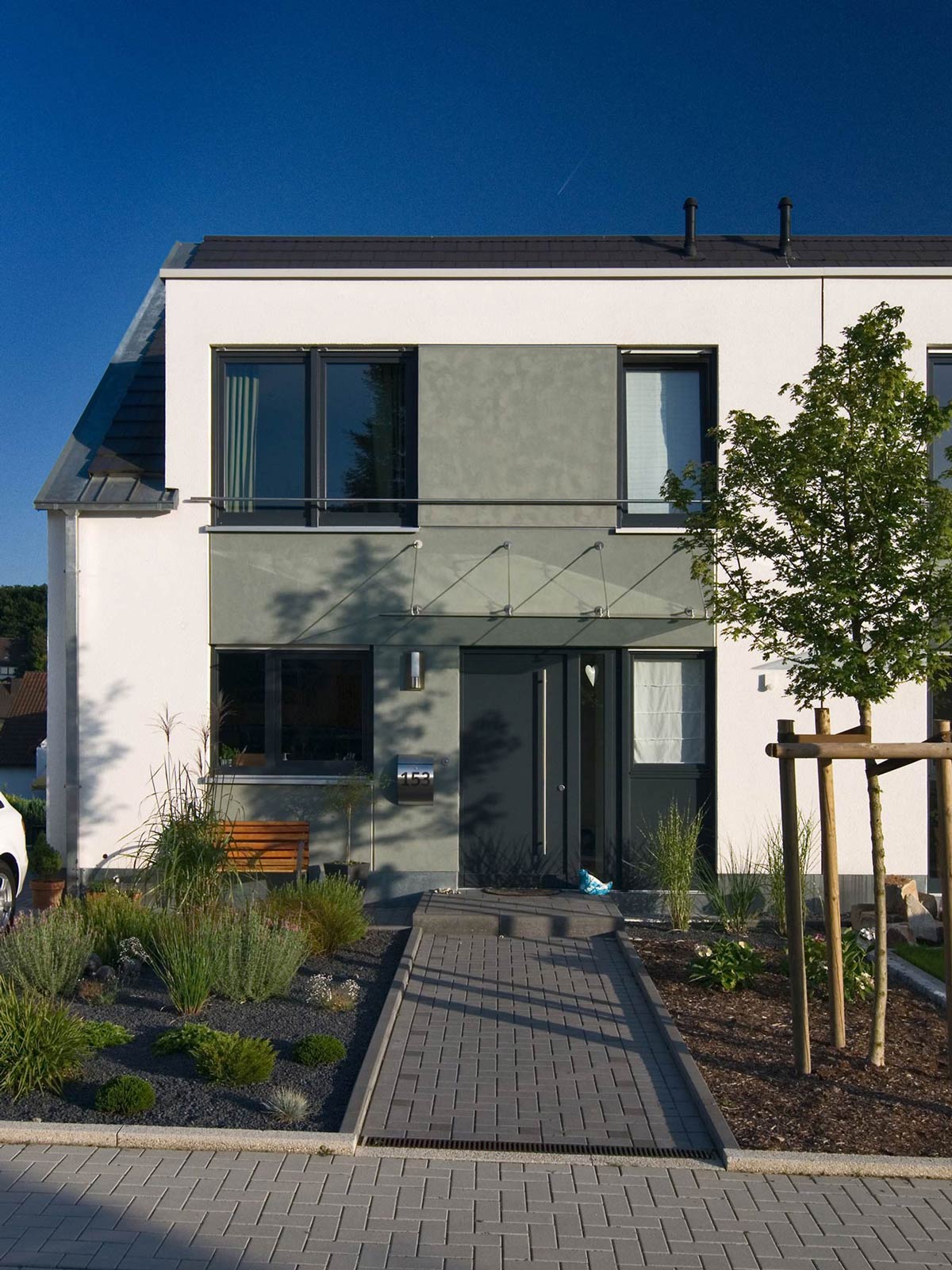 Wohnsiedlung 14 Einfamilienhäuser Witten Haustür Eingang Vorgarten